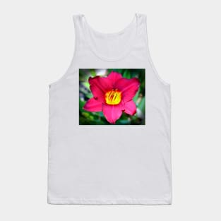 Vibrant Red Lily Tank Top